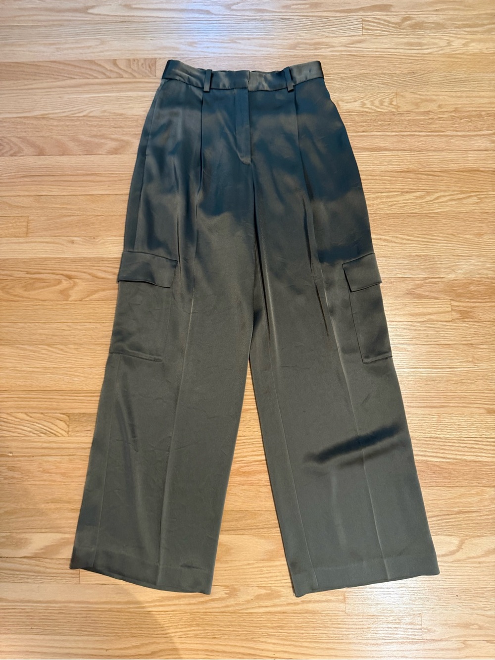 Babaton Olive Wide-Leg Cargo Trousers